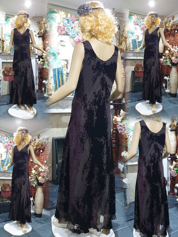 1920's Downton Abbey Formal Evening Dress, Bias C… - image 7