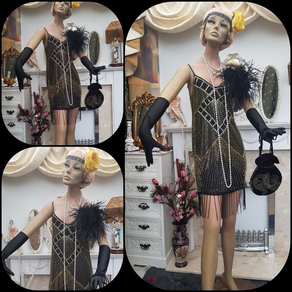 1920s Hand Beaded Gatsby Flapper Party Cap - The Garçonne - Black Jet main image 1