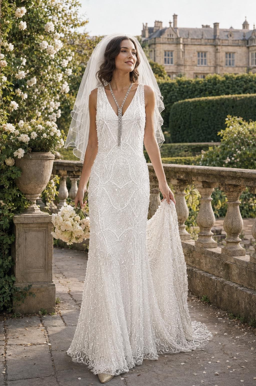 gatsby bohemian vintage wedding dresses Dress 1920s flapper wedding dress