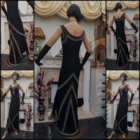 1930's Downton Abbey Evening Formal Gown Old Holl… - image 6