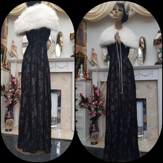 Vintage Black Lame Evening Maternity Dress Size 8U