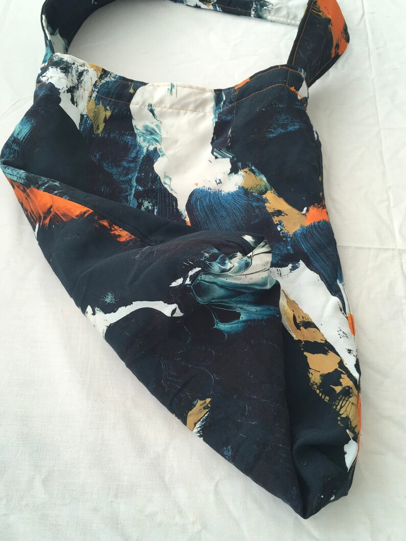 light Now 2.00 Euros only SALE price Arty watery batik dying looking colored printed messenger bag