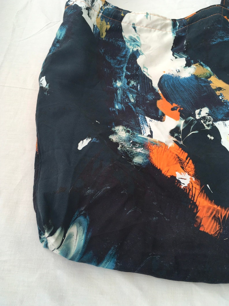 light Now 2.00 Euros only SALE price Arty watery batik dying looking colored printed messenger bag