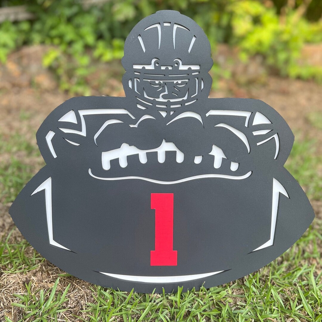 Personalized Custom Color Football Wall Sign, Handcrafted Sports Decor