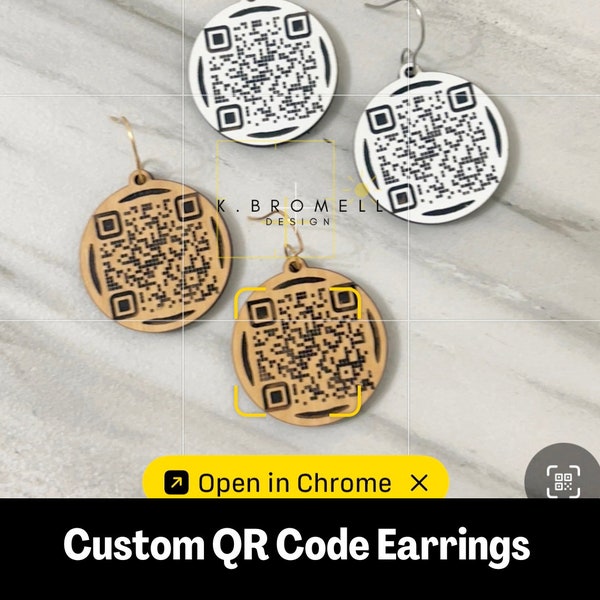 Small Business Promotional Branding Merch, Mobile Contact, QR Code Accessories,Tech Jewelry, Digital Contact NFC Custom QR Code Earrings