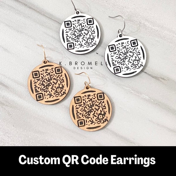 Women Business Promotional Branding, Mobile Contact, QR Code Accessories,Tech Jewelry, Digital Contact NFC Custom QR Code Earrings, Pay Scan