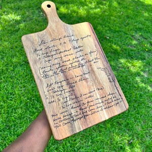 Keepsake Mother&#39;s Handwriting, Family Memorial Recipe, Sentimental Gift Family Engraved , Wooden Display Cutting Board Custom Handwriting
