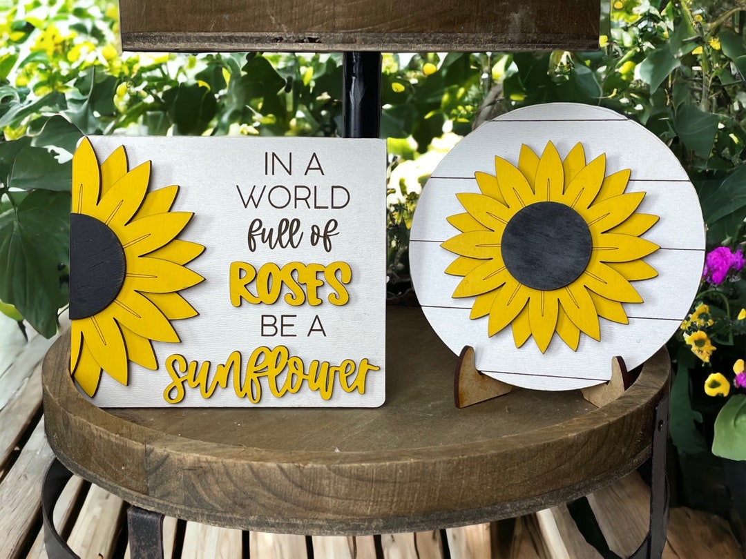 Sunflower Tiered Tray Decor Set, in a World Full of Roses Be a ...