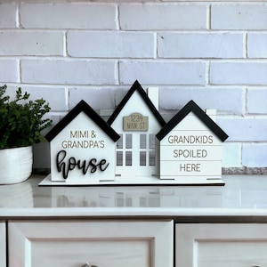 Grandkids Spoiled Here, Mini House Decoration Grandparents Day Gift, Grandparent Gift, Grandchild Sign, Home Decor, Mother's Day Gift