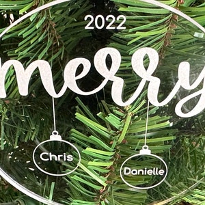 Personalized Acrylic Family Ornament, 2023 Christmas Ornament, Custom Name Christmas Ornament ...