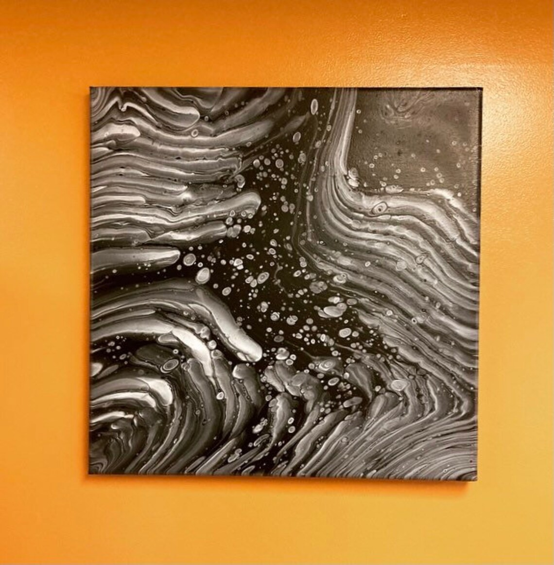 Pintura espacial pintura de galaxias en blanco y negro arte | Etsy