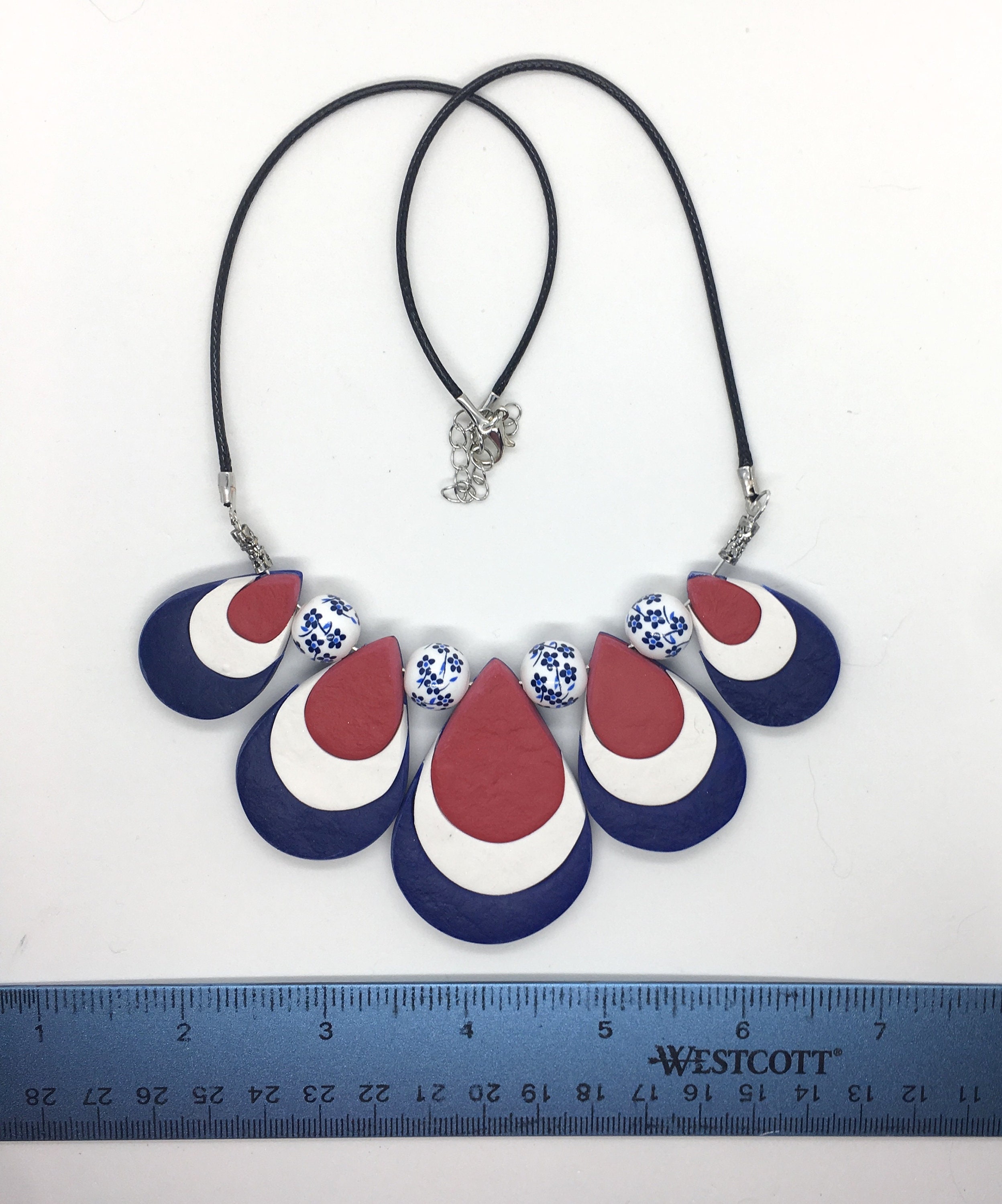 4th of July necklace Polymer clay necklace Patriotic Jewelry Etsy