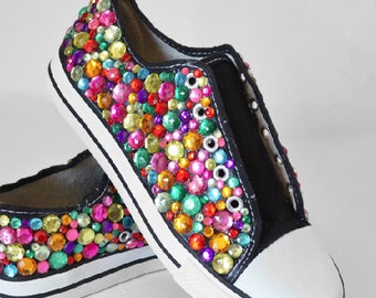 rhinestone tennis shoes
