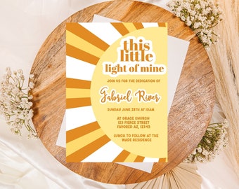 This Little Light of Mine Dedication Invitation | Little Light Dedication Invite |  Dedication Invite | Printable Invite