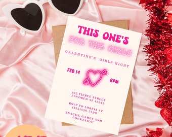 Galentine's Party Invitation: Editable Template