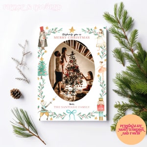 Modelo de cartão de foto de Natal do quebra-nozes | Cartão de foto de Natal do quebra-nozes | Cartão de Natal da família | Download instantâneo