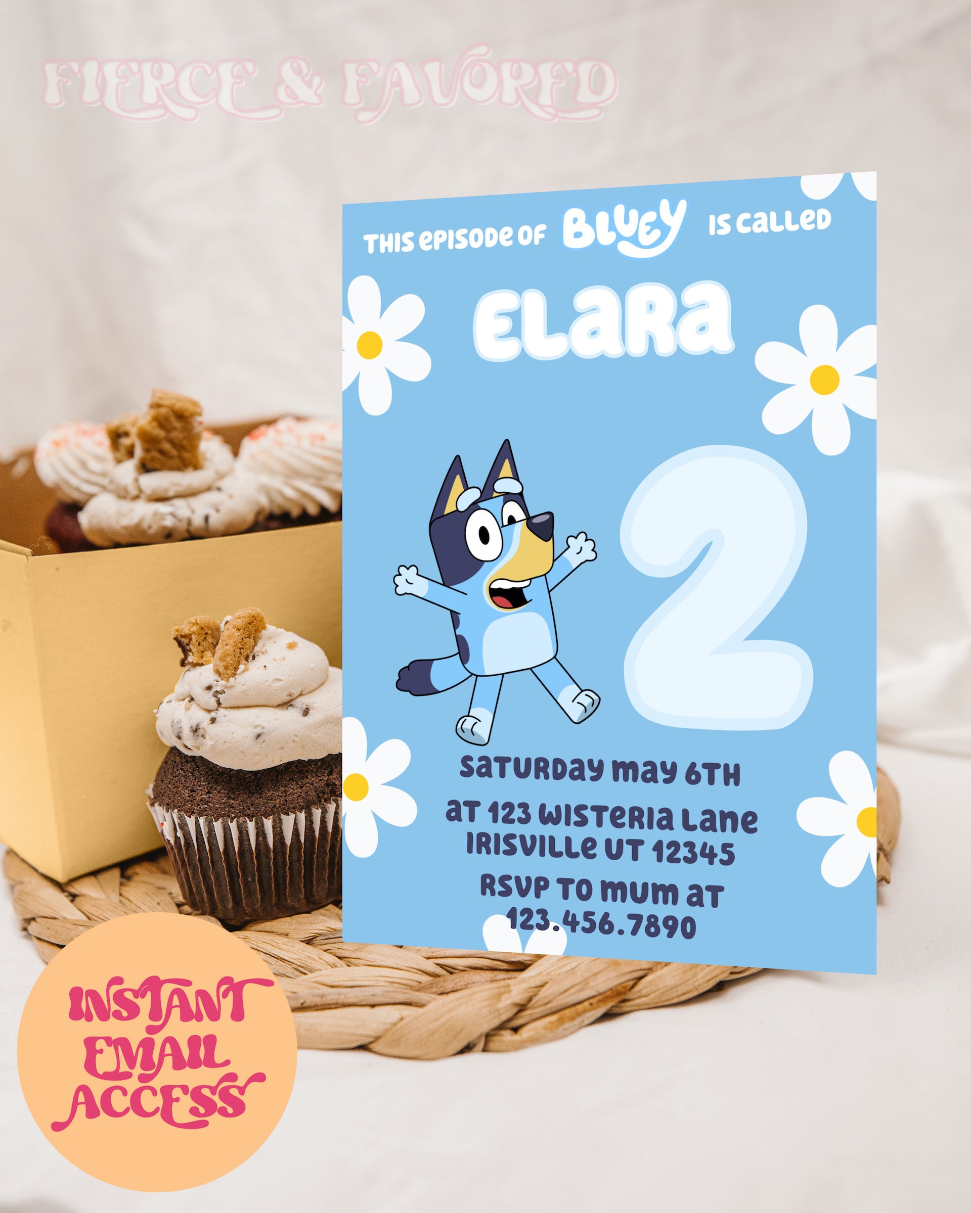 Blue Dog Themed Birthday Invitation Blue Dog Party Invite - Etsy