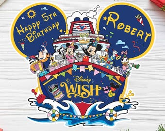 Personalized Mickey & Minnie Mouse Birthday Cruise Magnet, Disney Cruise Birthday Magnet, Kids Birthday Cruise Gift