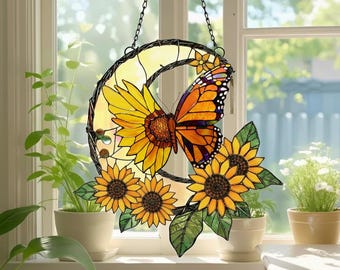 Acchiappasole In Vetro Colorato Con Uccelli Multicolore | Decorazione Da Finestra In Resina Bifacciale | Portafortuna Da Appendere Per Casa E Ufficio - 2