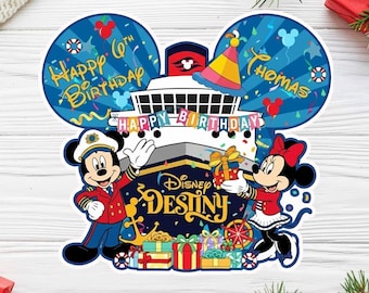 Personalized Mickey & Minnie Mouse Birthday Cruise Magnet, Happy Birthday Magnet