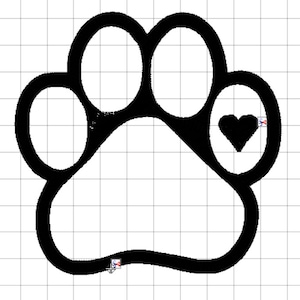 Paw with Heart Embroidery Design PES DST