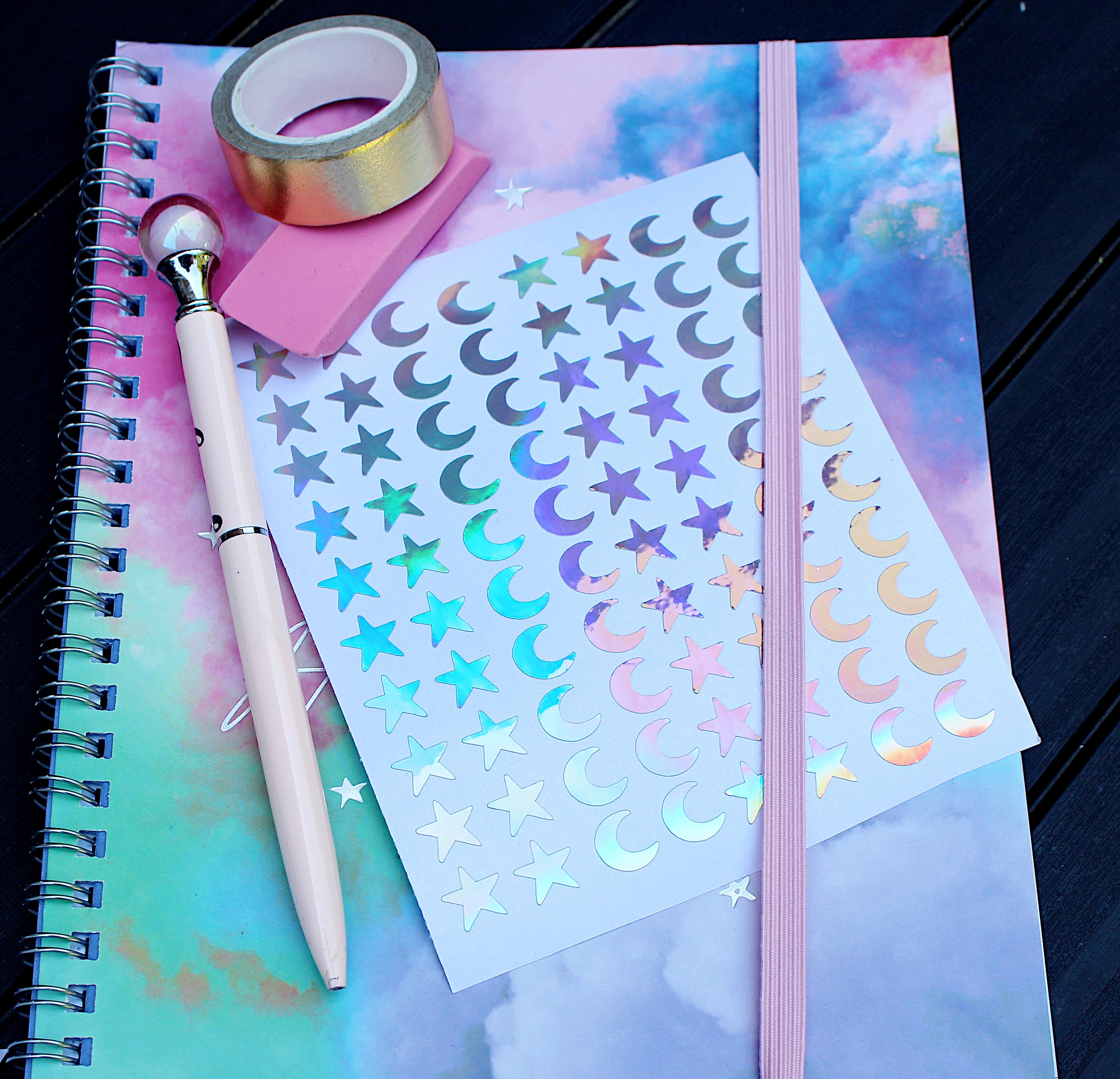 Holographic Star and Moon Stickers Pack 10mm Crescent Moon Etsy UK