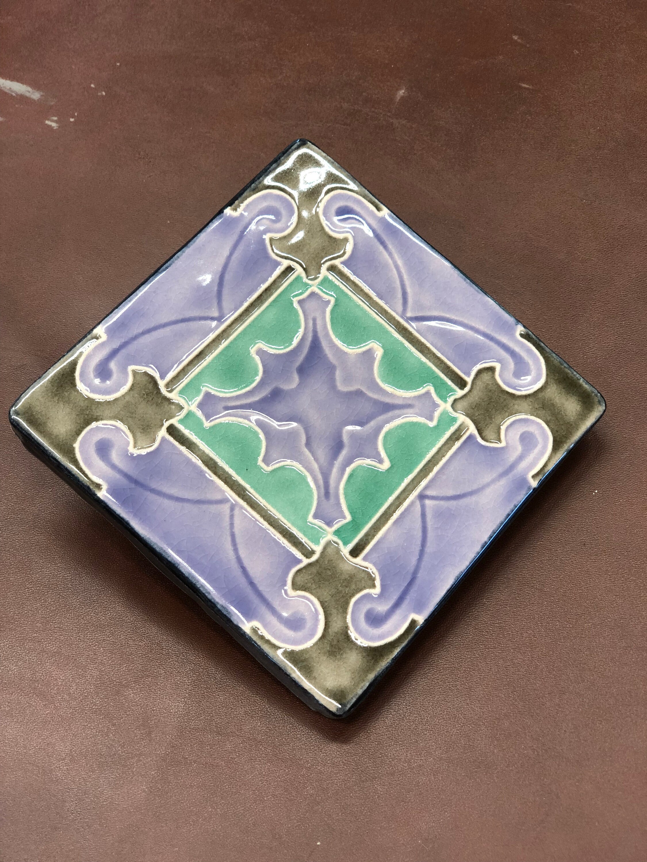 6x6 Arts and Crafts tile handmade art tile cuenca tile Etsy