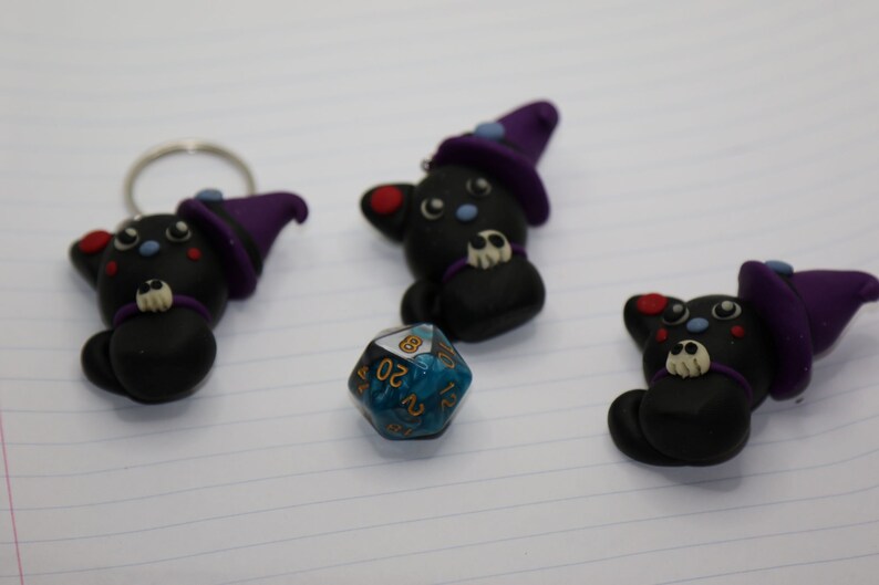 Glow in the Dark Ghost Bat Zombie Skeleton Halloween Polymer Clay Charms Keychain Cat Witch Pumpkin