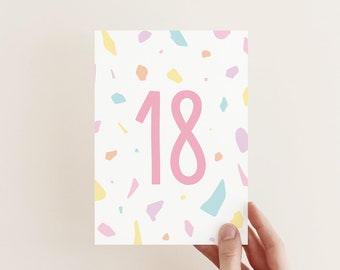 18th Birthday Card / Terrazzo / Straight to Recipient