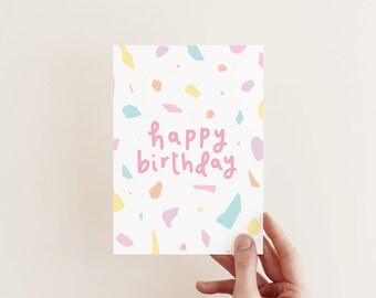 Happy Birthday Card / Terrazzo / Directement au destinataire