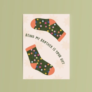 Sein mein Bruder ist dein Geschenk Weihnachtskarte / Bruder Weihnachtskarte / Von Schwester / Geschenk