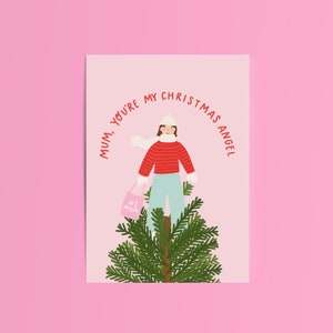Mum, You're My Christmas Angel Weihnachtskarte / Mam Mom
