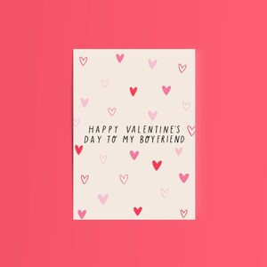 Happy Valentine&#39;s Day To My Boyfriend / Valentine&#39;s Card / Valentines Day Card For Him /  I Love You / UK Gift