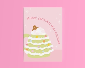 Merry Christmas to my Girlfriend Christmas Card / Cute Christmas Card / Gift / Christmas Card for Girlfriend