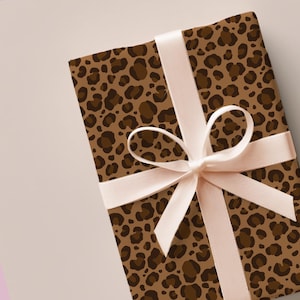 Leopard Print Wrapping Paper Sheets // Gift Wrap // Fun Cute UK Recyclable Birthday // Ganni Girl // Gifting Gifts for Her / Bestie