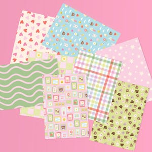 Springtime Crafting Papers / 8 Bögen gemusterte Kraftpapiere / Journal, Scrapbook, Junk-Journal, Kartenherstellung, Ephemera