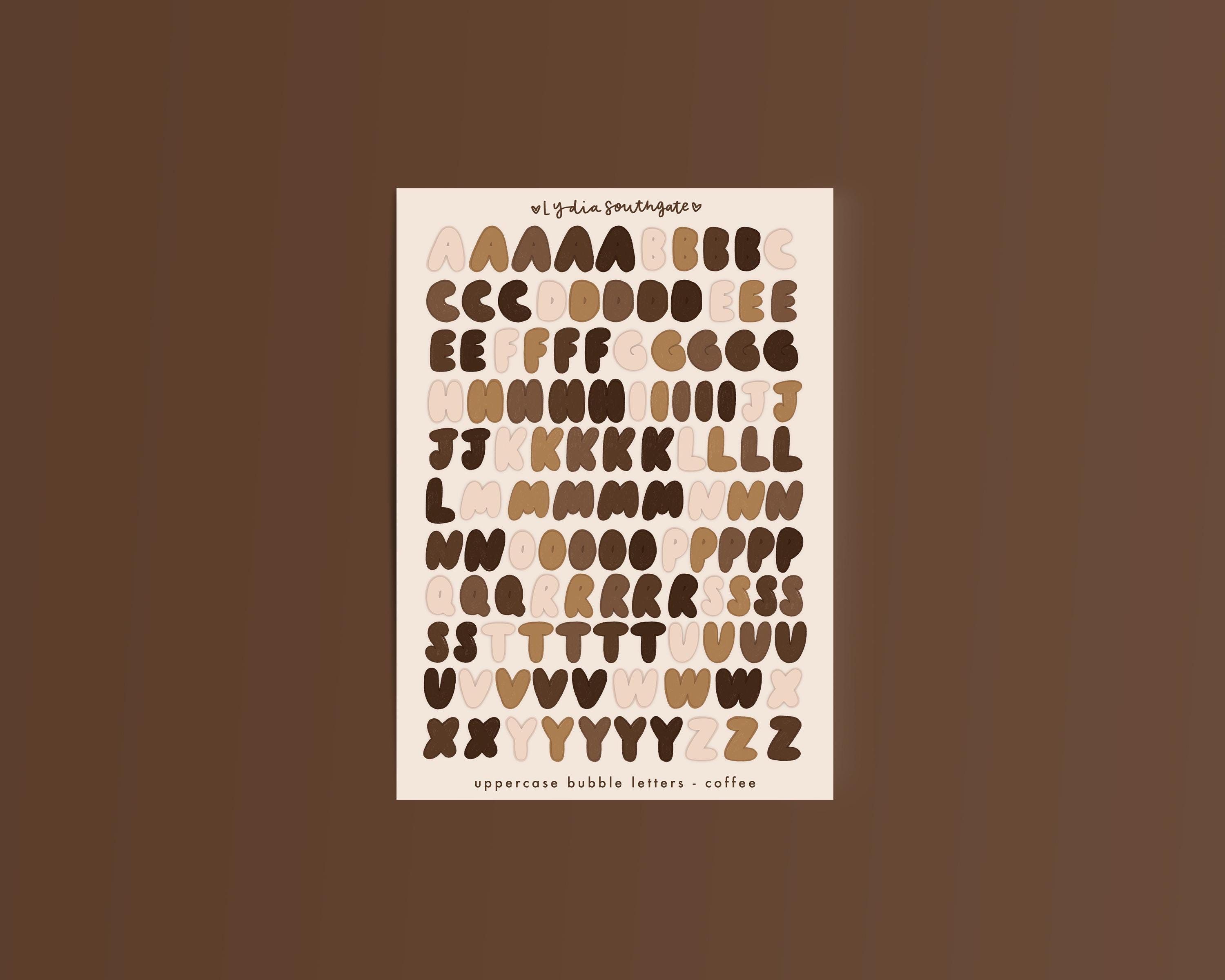 Bubble Letters Sticker Sheet / Junk Journal / Travel Scrapbook / Bujo ...