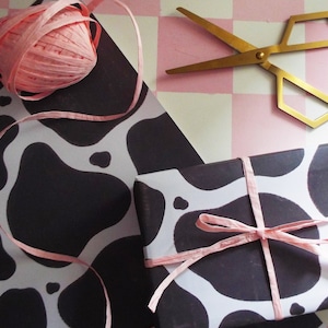 Cow Print Wrapping Paper Sheets // Gift Wrap // Fun Cute UK Recyclable Birthday // Moo // Gifting Gifts for Her / Bestie