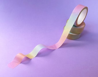 Pastel Gradient Washi Tape / UK / Ombre / Bujo / Cute / Fun / Paper Tape Masking Tape / Rainbow Minimal Simple
