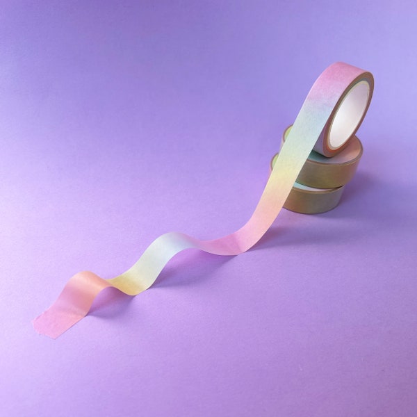 Pastel Gradient Washi Tape / UK / Ombre / Bujo / Cute / Fun / Paper Tape Masking Tape / Rainbow Minimal Simple