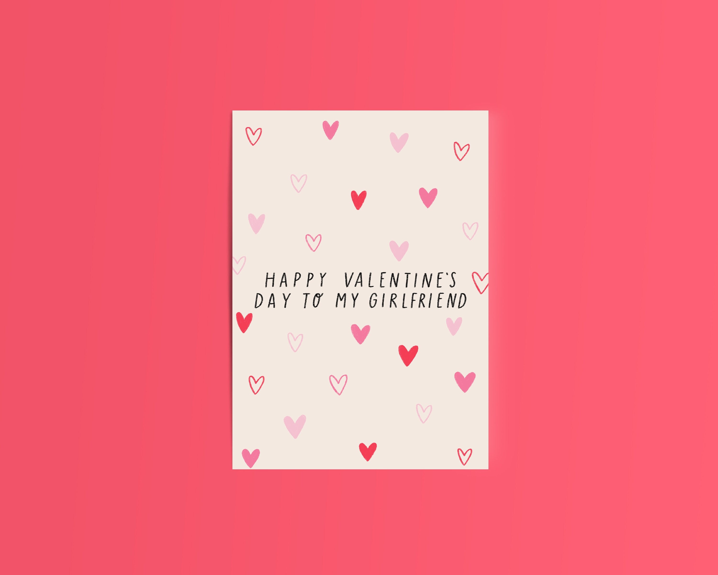 Happy Valentine's Day to My Girlfriend Cute Valentine's Card