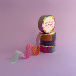 Colorful Multisection Checkerboard Washi Tape, Fun Paper Masking Tape
