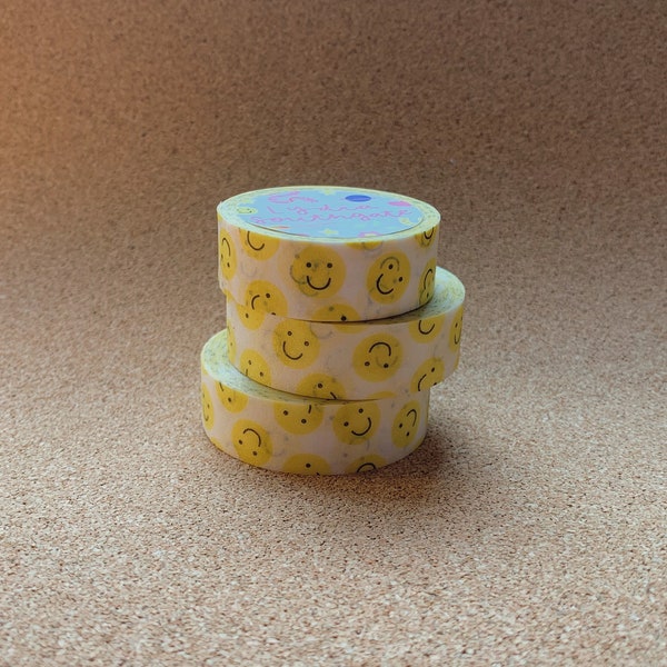 Smiley Faces Washi Tape / UK / Smiles / Bujo / Cute / Fun / Paper Tape Masking Tape