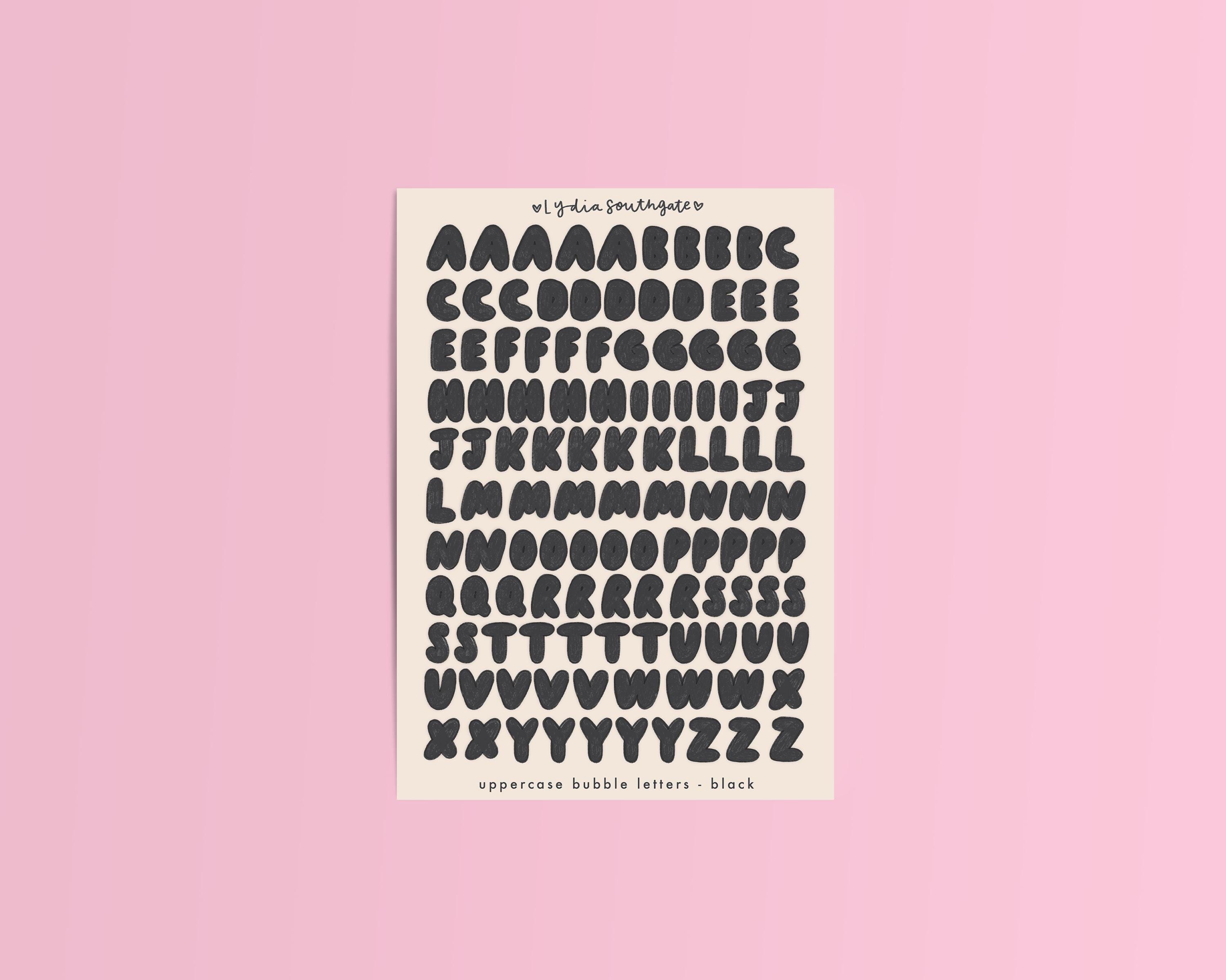 Bubble Letters Sticker Sheet / Junk Journal / Travel Scrapbook / Bujo ...