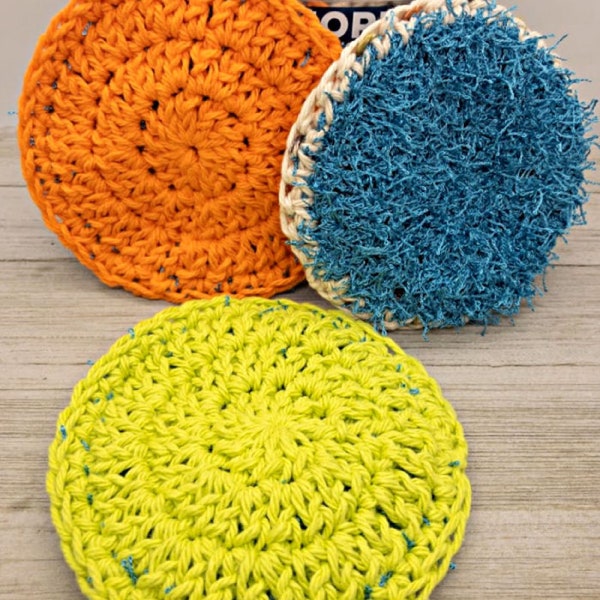 Two Sided Dish Scrubby Crochet Pattern, Beginner Dish Scrubby Pattern, Beginner Cotton Dish Scrubby Pattern