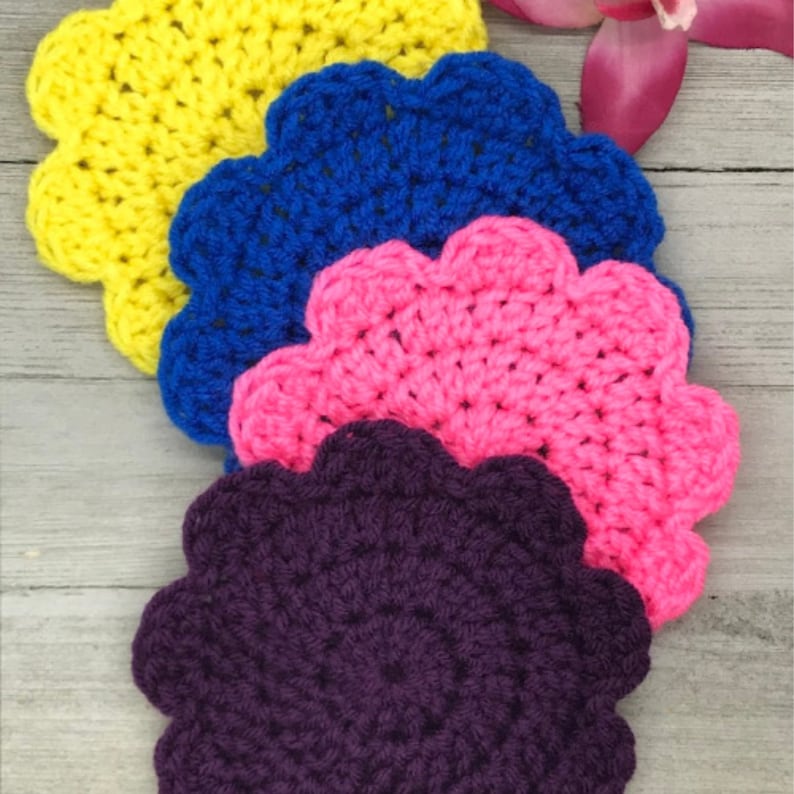 Flower Coaster Beginner Crochet Pattern, Beginner Crochet Pattern, Easy Crochet Pattern, Quick Crochet Pattern image 5