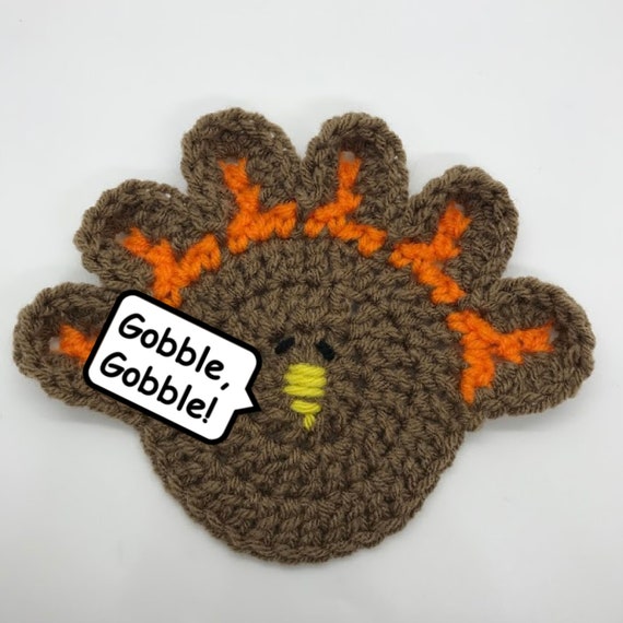 Beginner Turkey Coaster Crochet Pattern Mr. Turkey Coaster Etsy