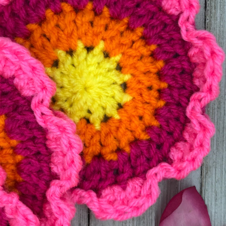 Flower Coaster Beginner Crochet Pattern, Beginner Crochet Pattern, Easy Crochet Pattern, Quick Crochet Pattern image 6
