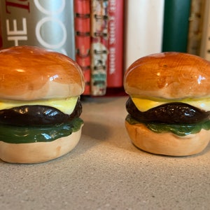 Vintage Cheeseburger Salt and Pepper Shakers
