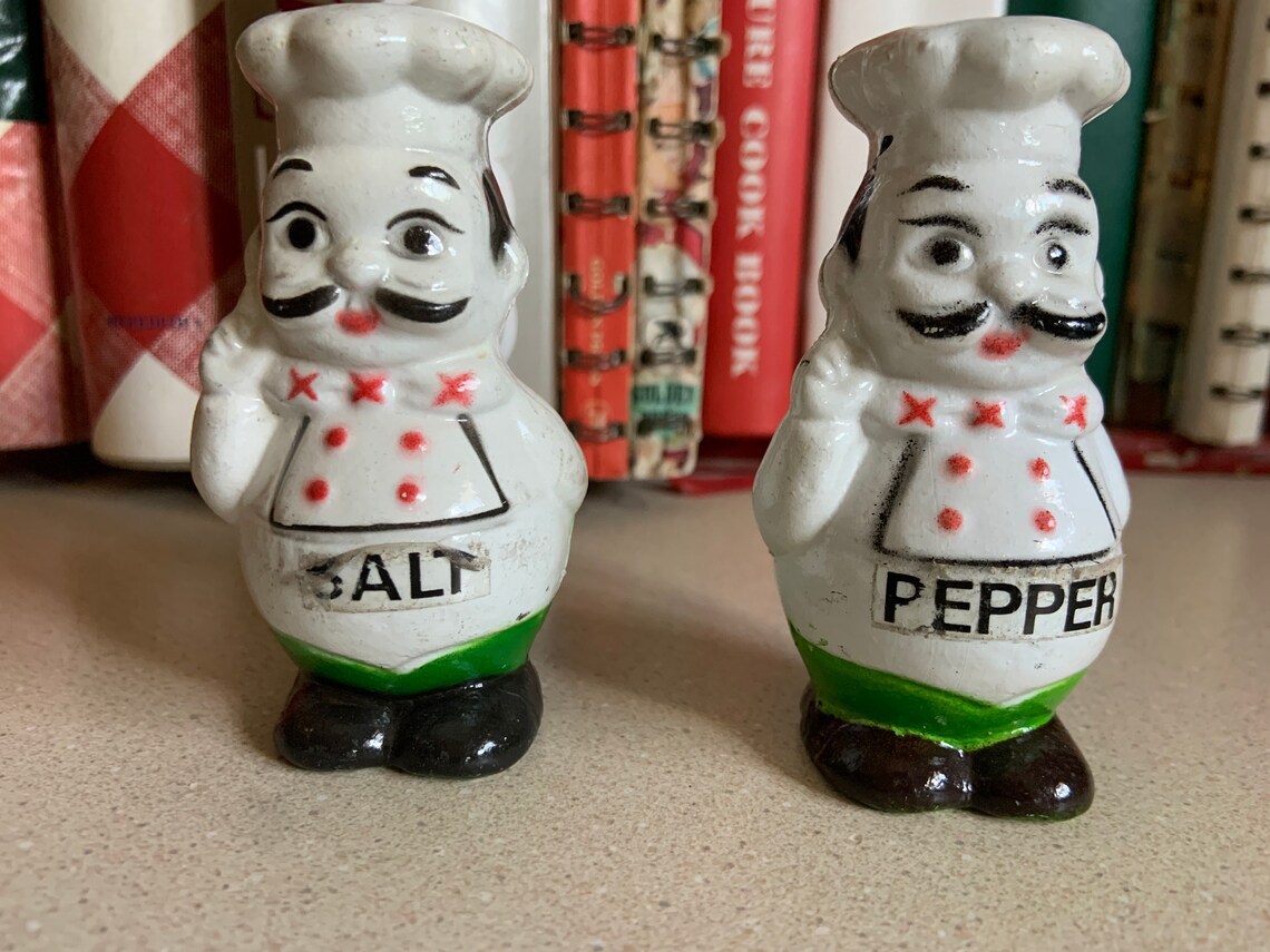 Vintage Italian Chef Salt and Pepper Shakers Made in Hong Etsy UK
